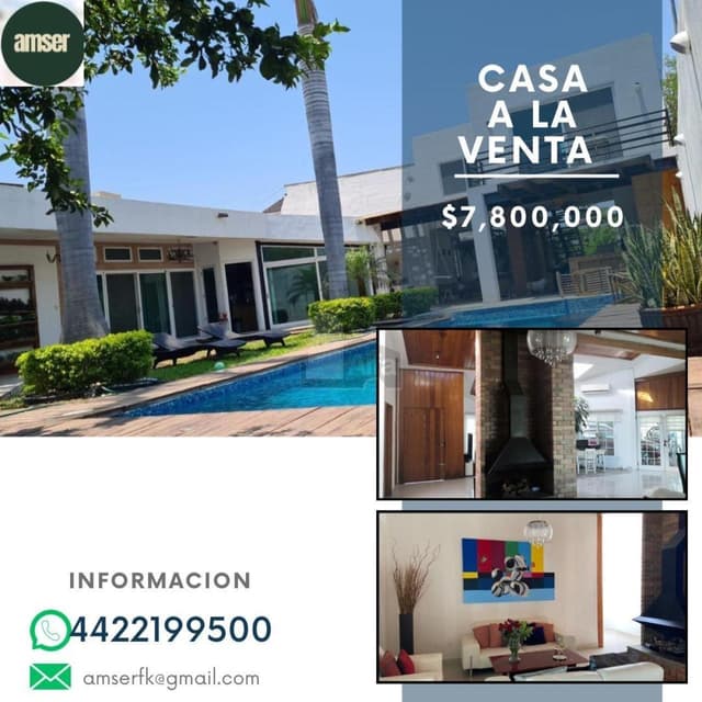 Casa de una planta con alberca propia