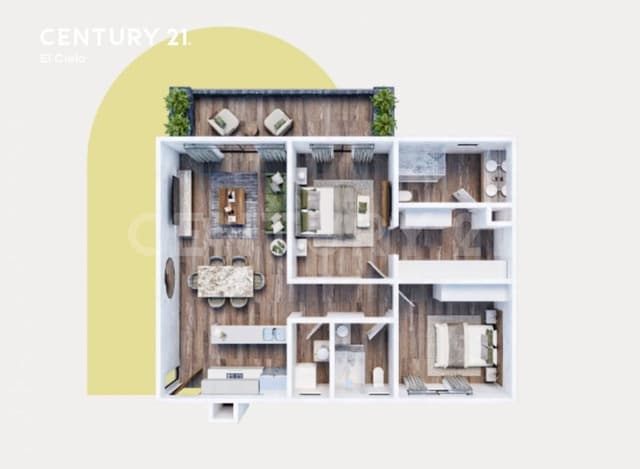 Departamento de 2 recámaras con terraza en Koa TowersCancún