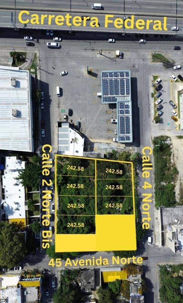 Terreno ideal para Desarrolladores en Esquina Centro de Playa del Carmen