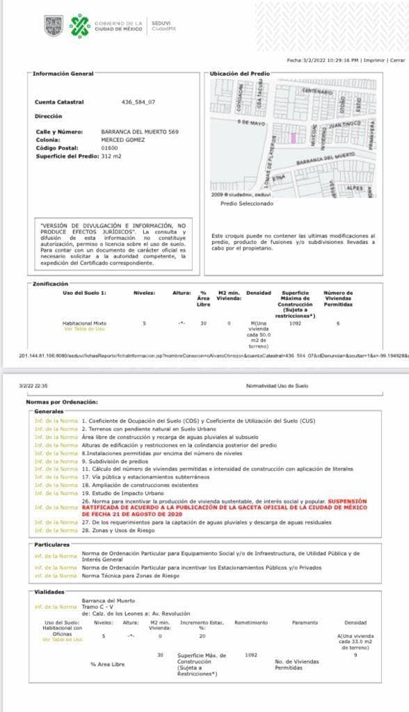 TERRENO EN VENTA SOBRE BARRANCA DE MUERTO