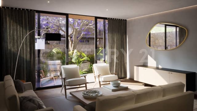 En 1er piso con 194 m2 habitables mas balcones y Roof Garden privado de 70 m2