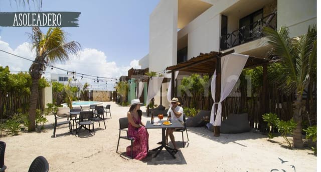 Penthouse de 2 habs en playa Telchac Yuc.con Beach Club privado.