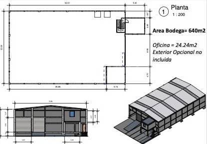 SE RENTA BODEGA DE 640 M2 EN ARTEAGA.