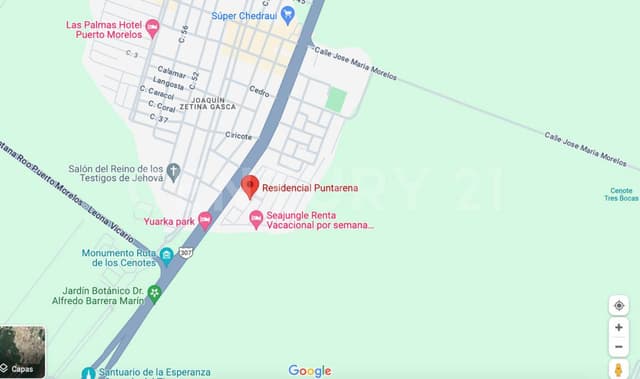 Terreno en Residencial "Punta Arena" en Puerto Morelos