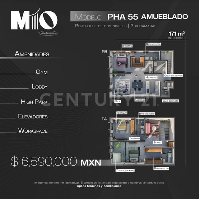 Penthouse en Venta en Montebello, Mérida, Yucatán