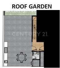 En 1er piso; 270 m2 habitables, 86 m2 de Roof Garden privado y 20 m2 de balcón