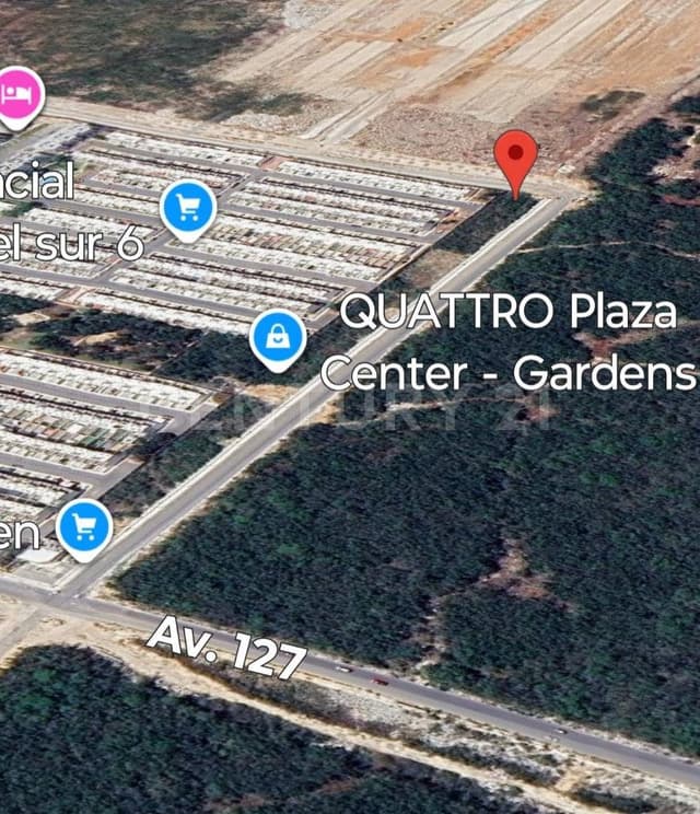 Venta lote uso comercial en ESQUINA sobre Av.127 Jardines 6 Cancún,Qroo OFC4524