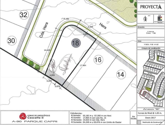 Venta de terreno en esquina Parque Capri 146m2 - Lomas de Agelopolis