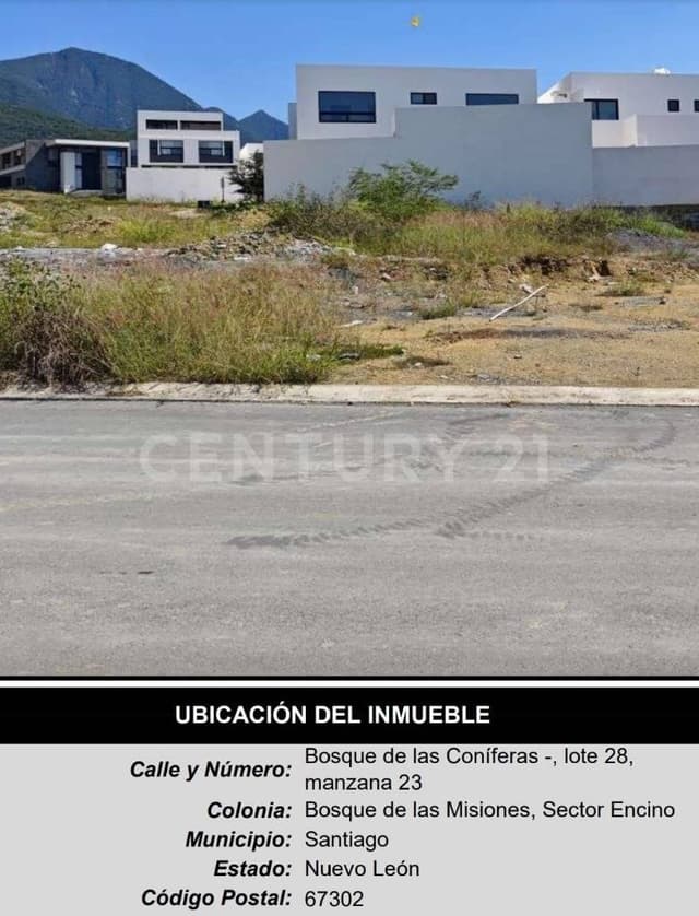 TERRENO EN VENTA EN FRACC. BOSQUES DE LAS MISIONES EN SANTIAGO NUEVO LEON