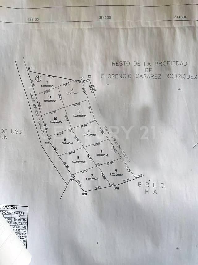 11 Terrenos 1000m2 c/u en San Miguel de Allende