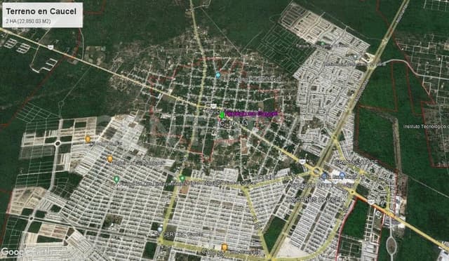 Terreno de 22,850 M2 en Caucel, Mérida. Para desarrollo inmobiliario o Industria