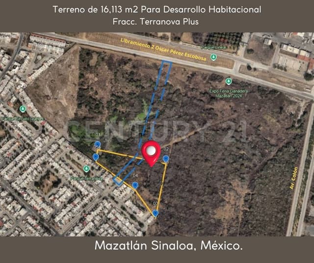 TERRENO 16,113 m2 PARA DESARROLLO HABITACIONAL EN MAZATLÁN SINALOA, MÉXICO.