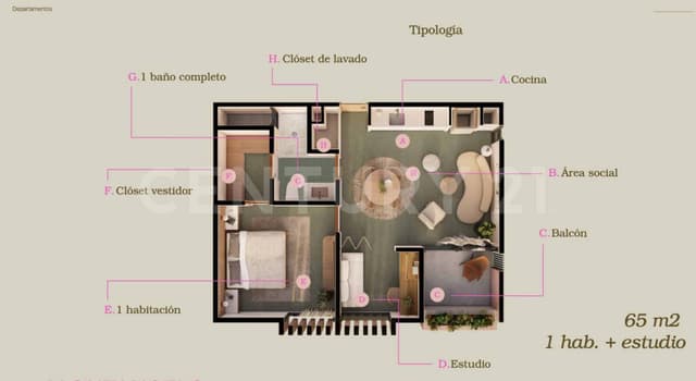 Departamento en Venta en Montes de Amé, Mérida, Yucatán