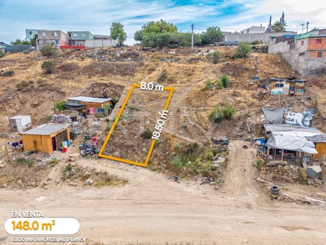 TERRENO EN VENTA DE 148 M2 EN COLONIA ALTIPLANO, TIJUANA BC