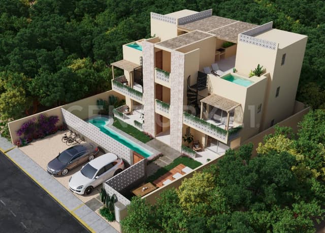 Venta de departamento amueblado en Tulum, Q. Roo OFC5525