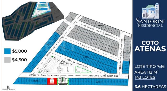 Lotes habitacionales en Santorini Residencial