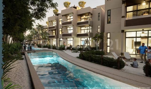 Pent Garden en playa Telchac con Beach Club privado, 3 habitaciones.