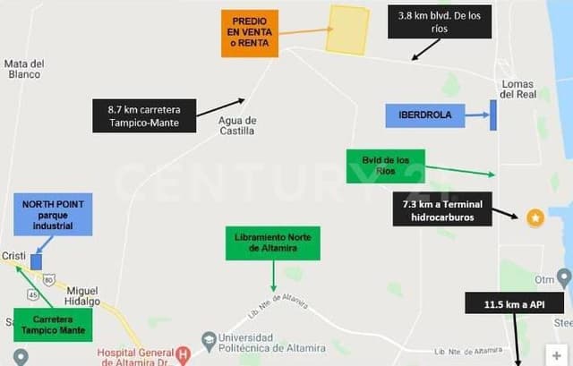 TERRENO EN VENTA PUERTO INDUSTRIAL ALTAMIRA