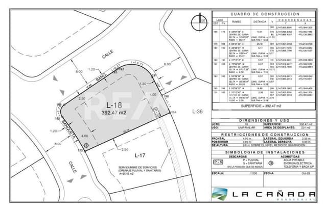 Terreno en Venta en Bosque Real ( 554173 ) ( 400MTS )