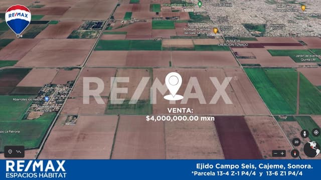 Terreno Rustico en venta en Ejido Campo Seis, Cajeme, Sonora.