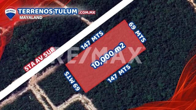En venta hectárea sobre la 5ta av de tulum a solo 4.5 km de la playa