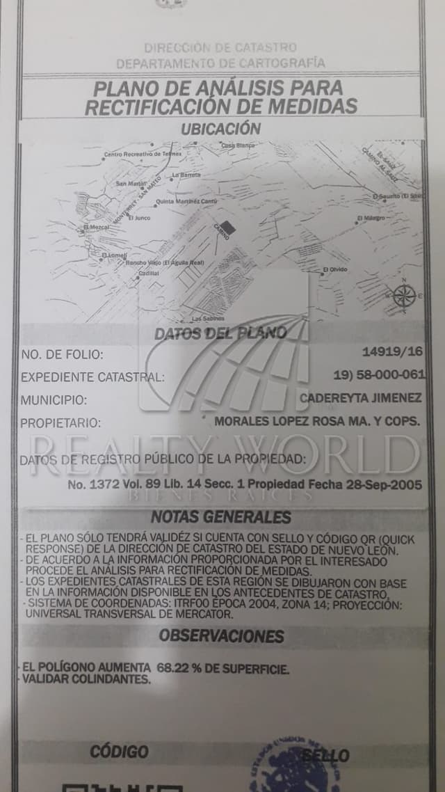 Terrenos en Venta en Sin Colonia