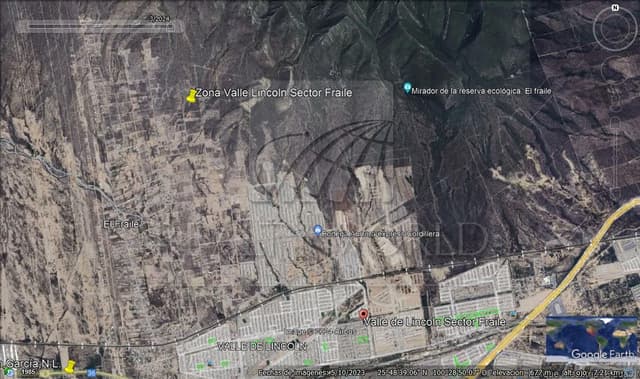 Terrenos en Venta en Valle de Lincoln Sector el Fraile