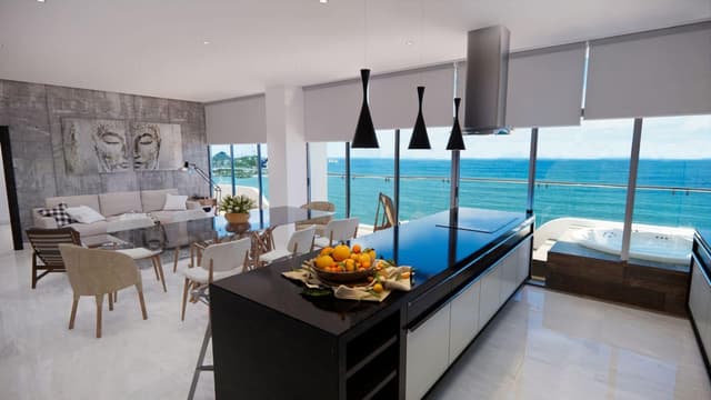 Departamento sobre el malecón Vista al Mar de 2 Recámaras