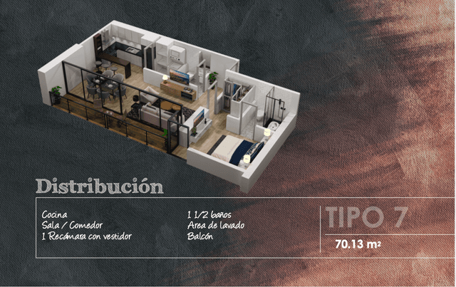 Departamento en venta en Jesús del Monte 1 Recámaras