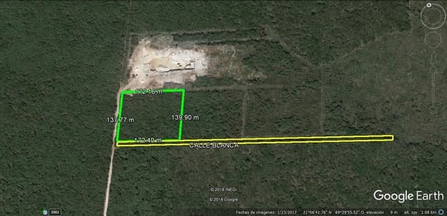Venta de terreno de 23,760 m2 al Norte en Conkal