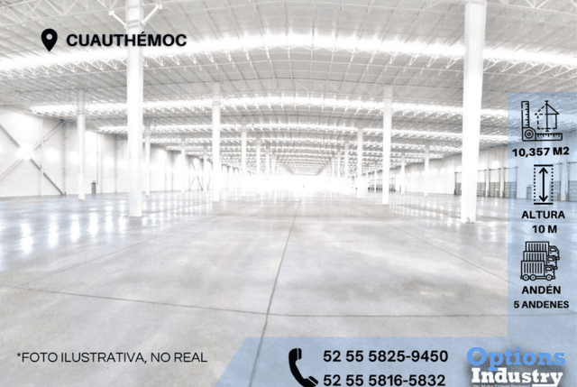 Industrial warehouse located in Cuauhtémoc for rent – En Renta