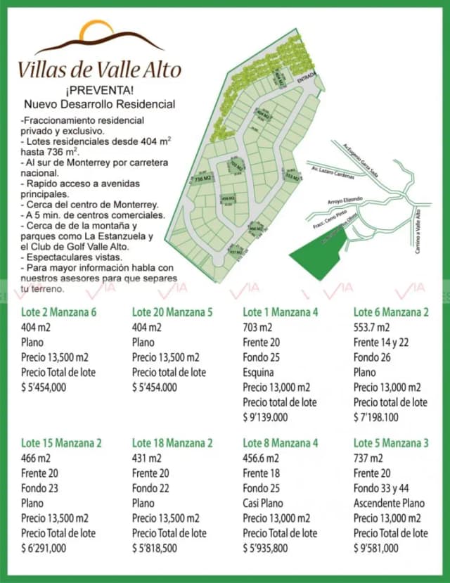 Terreno en Venta en Bosques de Valle Alto, Monterrey, Nuevo León