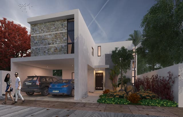 casa en venta en merida, cochera techada, gran patio, amenidades