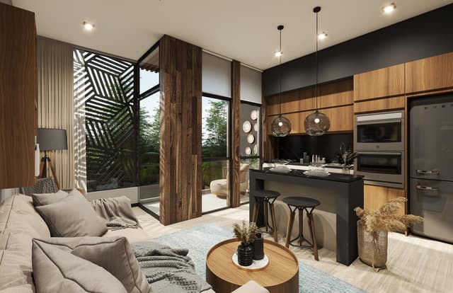 Moderno Estudio con Patio en el Corazón de Playa del Carmen