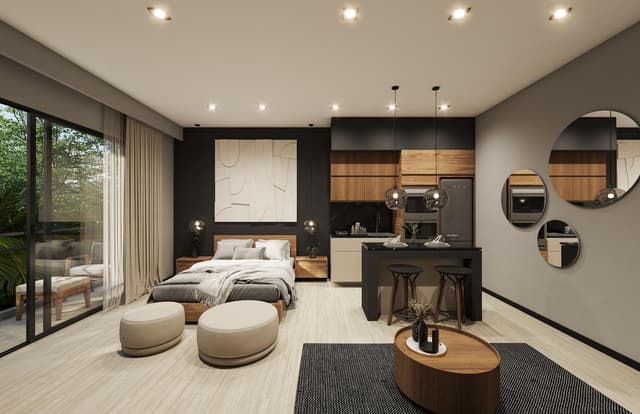 Acogedor estudio con balcón panorámico en Playa del Carmen