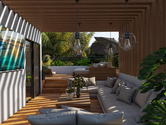 Acogedor estudio con balcón panorámico en Playa del Carmen