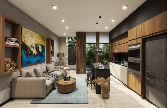 Departamento de 1 Habitación de Alta Gama con Balcón y Vista al Mar en Playa del Carmen