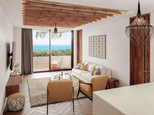 Retiro de 2 Dormitorios con Hermosa Terraza en la Exclusiva Tankah Bay