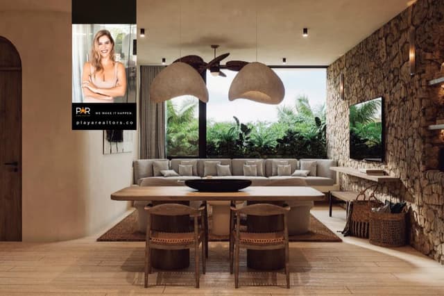 Elegante Apartamento de 2 Recámaras con Terraza y Vistas al Amanecer Oceánico en Bahía Tankah