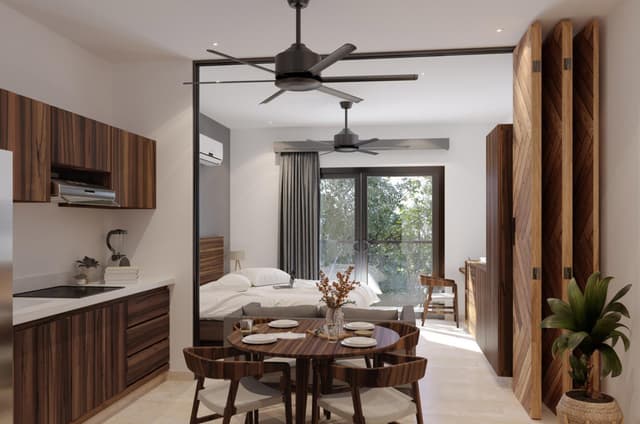 Elegante Estudio con Terraza con Vista a los Jardines de Tulum