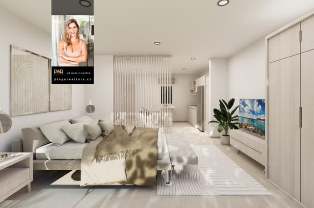 Estudio Contemporáneo con Terraza Cerca de la Quinta Avenida y Aguas Cristalinas