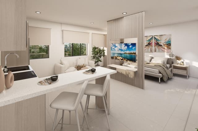 Estudio con Terraza y Acabados de Lujo a Minutos del Mar Caribe