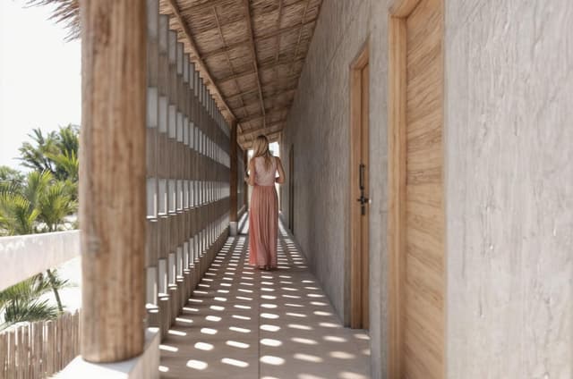 Santuario del Atardecer: Penthouse de 1 Recámara con Terraza Amplia para Vistas al Océano en Mahahual