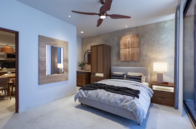 Estudio con Terraza Inspirada en la Naturaleza en el Centro de Playa del Carmen