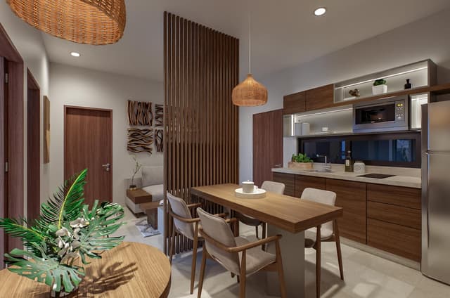 Lujoso Apartamento de 1 Recámara con Terraza, Cerca del Caribe en Playa del Carmen