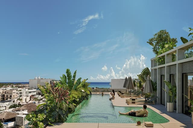 Brillante Departamento de 1 Recámara con Terraza y Acceso a lo Mejor de Playa del Carmen