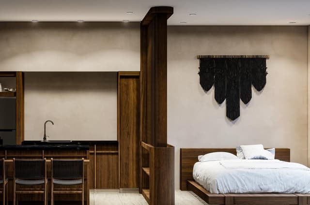 Moderno departamento de 2 habitaciones con acceso a salón junto a la piscina