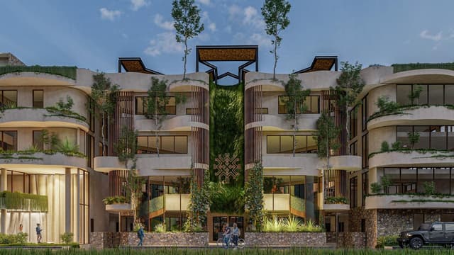 Moderno departamento de 2 habitaciones con acceso a salón junto a la piscina