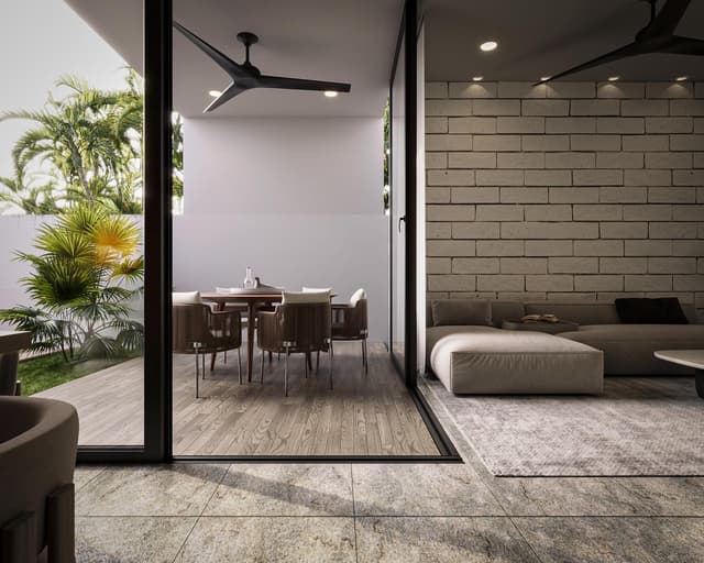 Casa de 1 piso, 3 recámaras y piscina, techos altos. Mérida Yucatán.