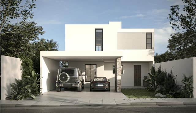 Casa de 1 planta con alberca y 3 recámaras en Cholul